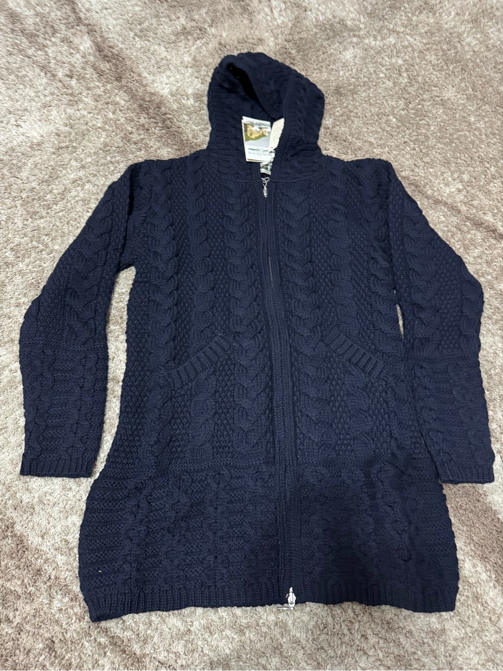 Aran crafts Hooded zip coat